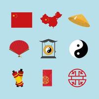 chinesische ikonen paket vektor