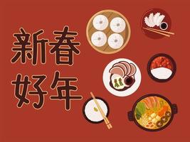 orientalische chinesische küche vektor