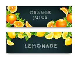 Orangensaft Limonade 2 Banner Set vektor