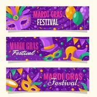 mardi gras karneval banner set vektor