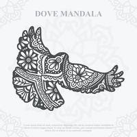 Taube Mandala. Elemente im Boho-Stil. Tiere im Boho-Stil gezeichnet. Vektor-Illustration. vektor