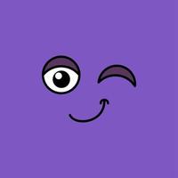 lächelndes Zwinkern Emoji-Vektorillustration vektor