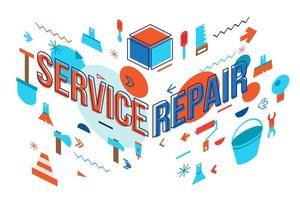 Service-Reparatur-Flachbanner-Design vektor