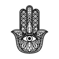 hamsa fatima hand tradition amulett monokrom vektor