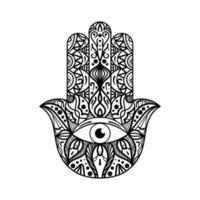 hamsa, fatima hand monochrome illustration vektor