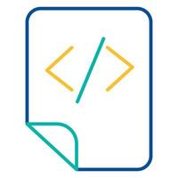 html-taggar lagring blå och gul linjär ikon vektor