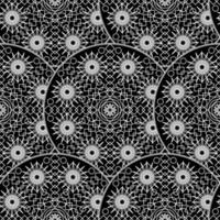 schwarz weiß monochromes Mandala Boho nahtloses Muster vektor