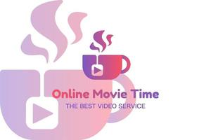 Online-Film-Flat-Logo-Vorlage vektor