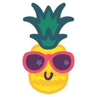 snygg ananas emoji handritad illustration vektor