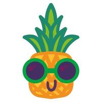 stilvolle Ananas in Gläsern handgezeichnete Illustration vektor