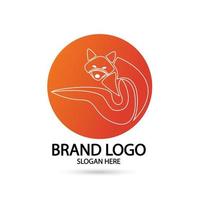 kreativ räv djur modern enkel design koncept logotyp set. vektor illustration