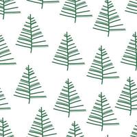 Weihnachtsbaum nahtloses Muster. Neujahr Hand ertrinken Tannen Geschenkpapier Design, Winterurlaub Dekoration, Wald Hintergrund vektor