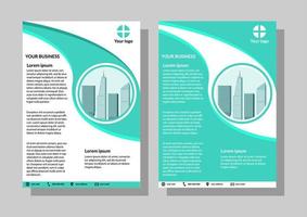 Business-Flyer-Vorlage im A4-Format. Broschüren für Wirtschaft, Immobilien vektor