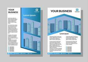 Business-Flyer-Vorlage im A4-Format. Broschüren für Unternehmen. einfach zu bedienen und zu bearbeiten vektor