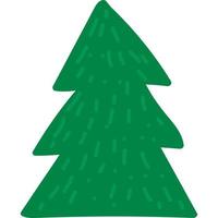 flache Vektorillustration des grünen Baums des neuen Jahres vektor