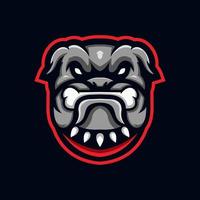 Bulldog-E-Sport-Logo-Illustrationsvorlage vektor