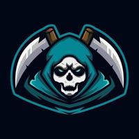 grim reaper e-sport logotyp designillustration vektor