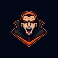 Dracula Vampir wütend E-Sport-Logo-Design-Vorlage Illustration vektor