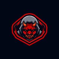 djävulen satan e-sport logotyp designmall illustration vektor