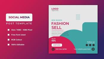 mode sociala medier mall banner design. vektor