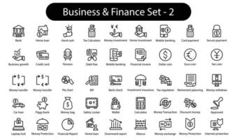 Geschäfts- und Finanzsymbolsatz vektor