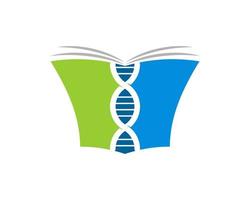 utbildning bok med DNA-symbol inuti vektor