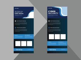 FlyerCyber-Sicherheits-Roll-Up-Banner-Design, Cyber-Kriminalität-Banner für Flyer, Hacker- und Social-Engineering-Poster-Broschüren-Design, Beispiele für Cyber-Sicherheits-Flyer, druckfertig, Vektor-Eps vektor