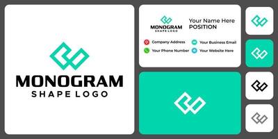Buchstabe w Monogramm Business-Industrie-Logo-Design mit Visitenkartenvorlage. vektor