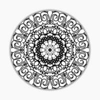 kreisförmiges Muster in Form von Mandala mit Blume für Henna-Mandala-Tattoo-Dekoration vektor