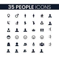 35 Personen Icons Set. Menschen Icons Pack. Sammlung von Symbolen. bearbeitbarer Vektorstrich. vektor