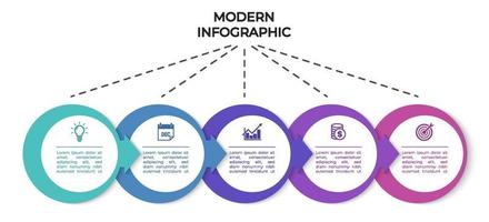 modern infographics mall. presentation företag infographic med 5 alternativ vektor