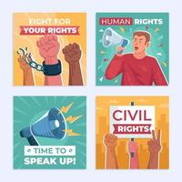 inlägg om medborgerliga rättigheter i sociala medier vektor