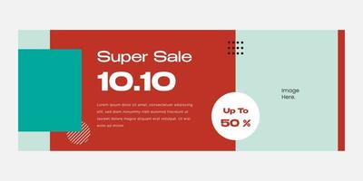 super sale 10.10 kreativ bannermall, lämplig för marknadsföringsverktyg och socialt innehållsmedia vektor