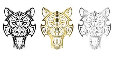 linjekonst av tigerhuvud. bra användning för symbol, maskot, ikon, avatar, tatuering, t-shirtdesign, logotyp eller vilken design du vill. vektor