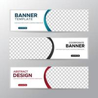 vita banners mall med plats för foto. moderna abstrakta webbbanners annonser. vektor design
