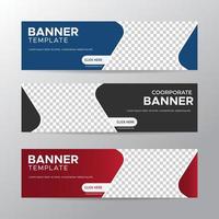 vita banners mall med plats för foto. moderna abstrakta webbbanners annonser. vektor design