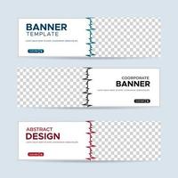 vita banners mall med plats för foto. moderna abstrakta webbbanners annonser. vektor design