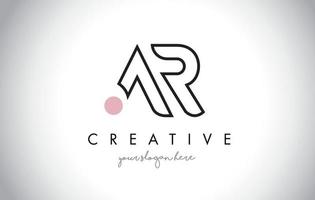 ar-Brief-Logo-Design mit kreativer moderner trendiger Typografie. vektor