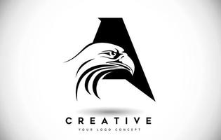 bokstaven en örn logotyp med kreativa örnhuvud vektorillustration. vektor