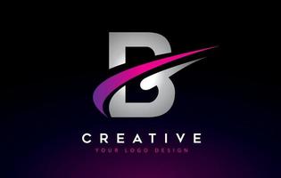 Kreatives b-Brief-Logo-Design mit Pinsel-Swoosh-Symbolvektor. vektor