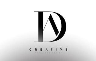 da da brief design logo logotype icon konzept mit serifenschrift und klassisch elegantem look vektor