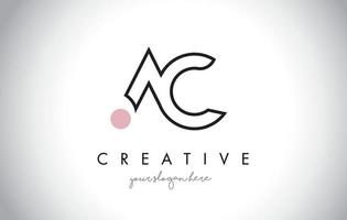 AC-Brief-Logo-Design mit kreativer moderner trendiger Typografie. vektor