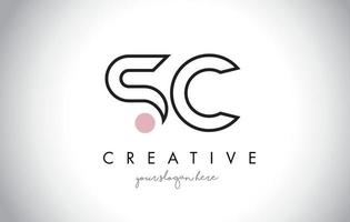 sc-Brief-Logo-Design mit kreativer moderner trendiger Typografie. vektor