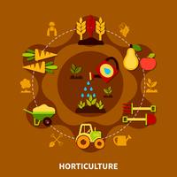 Hortikultur Ikoner Cirkelsammansättning vektor