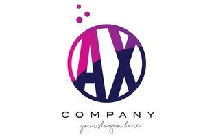 Axt-Axt-Kreis-Buchstaben-Logo-Design mit lila Punkteblasen vektor