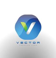 företags bokstaven v logotyp vektor