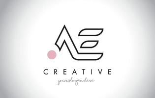 ae-Brief-Logo-Design mit kreativer moderner trendiger Typografie. vektor