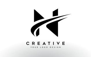 Kreatives n-Brief-Logo-Design mit Swoosh-Symbolvektor. vektor