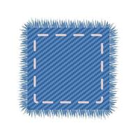 fyrkantigt lapptäcke på en jeansduk. ljusblå denim geometrisk form till salu etikett. vektor