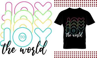 joy to the world juldesign utskrivbar. bäst för mugg, t-shirt, kort, affisch, rund skylt vektor